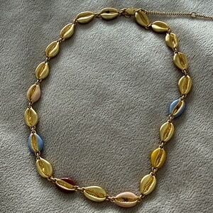 Madewell Gold and Multicolor Shell Necklace
